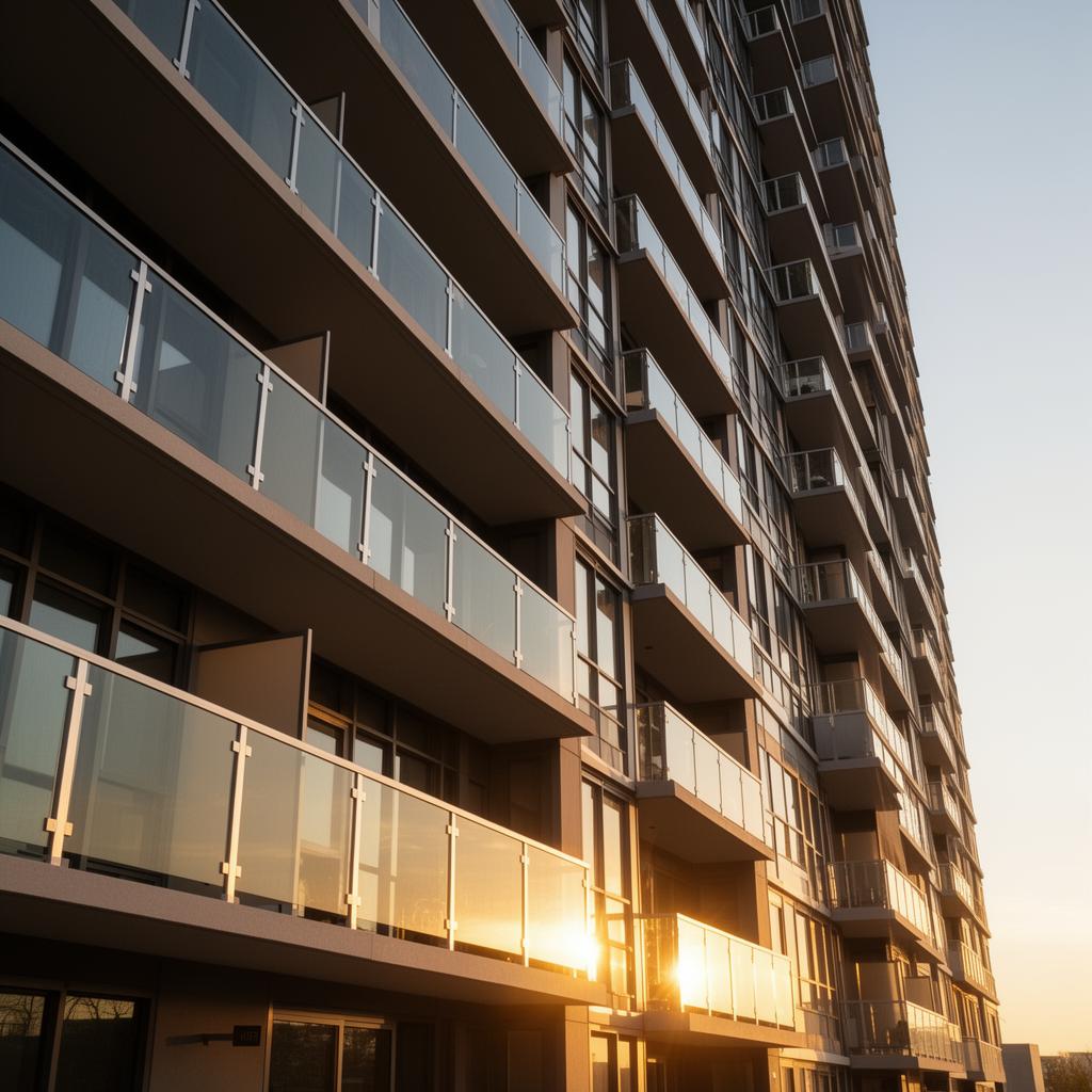 Commercial building with premium glass railings